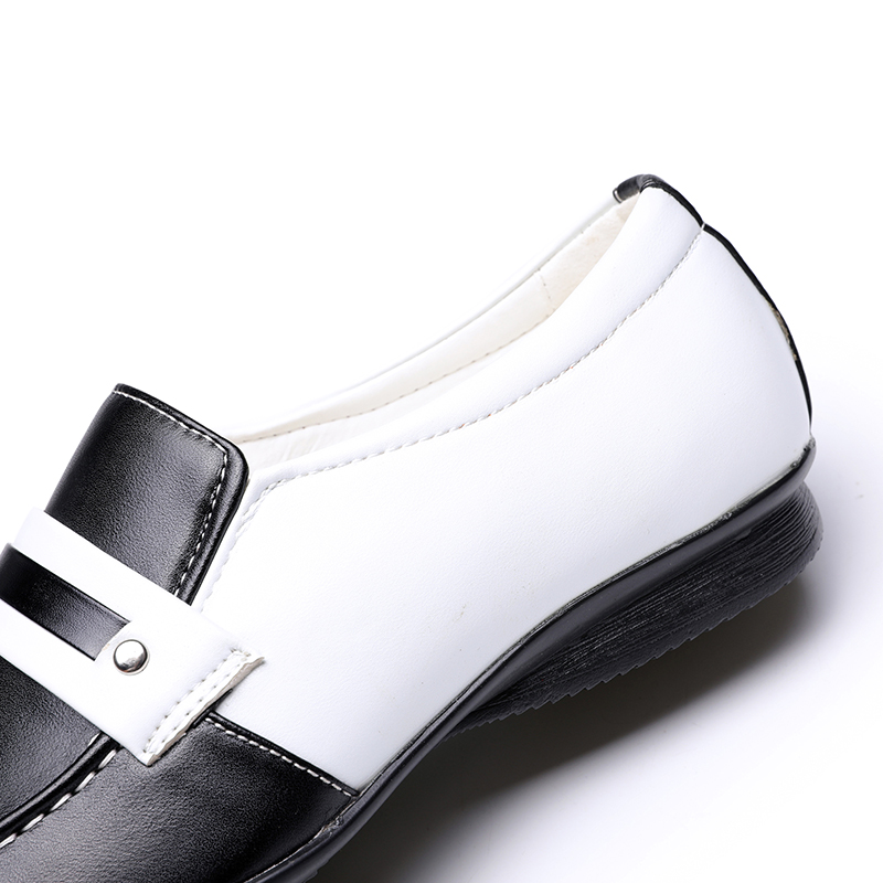 Black and white military officer shoes