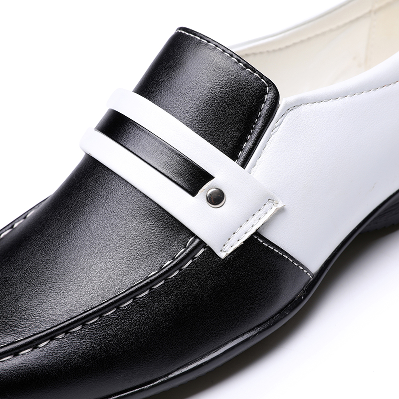 Black and white military officer shoes