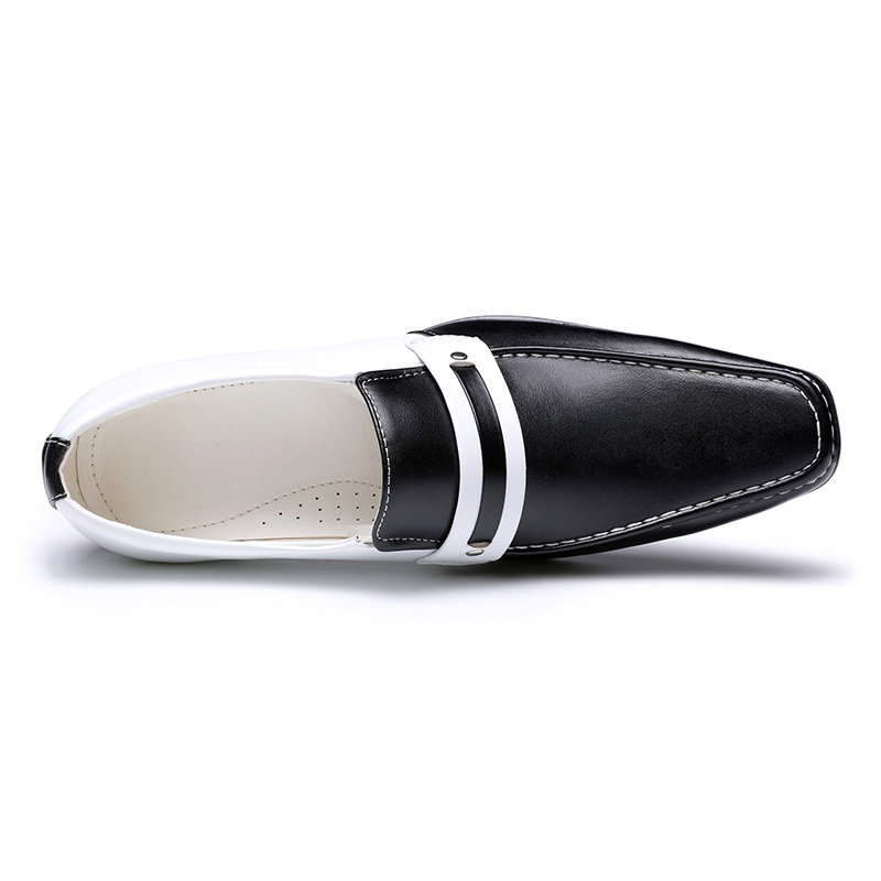 Black and white military officer shoes