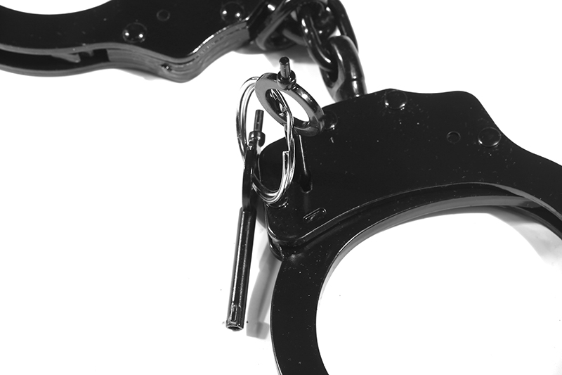  Metal black police handcuff