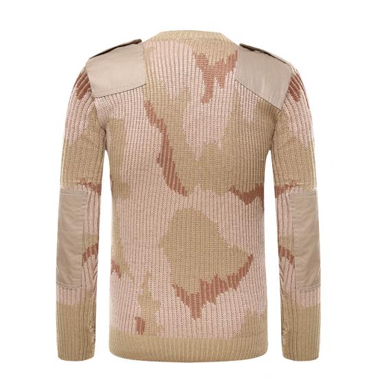 Military wool camouflage pullover man sweater