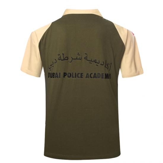 Dubai police army green cotton polo shirt
