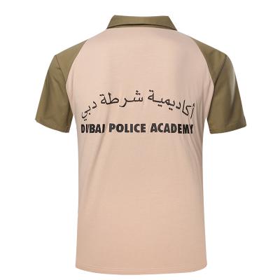 الشرطة العسكرية القطن قصير الأكمام قميص بولو