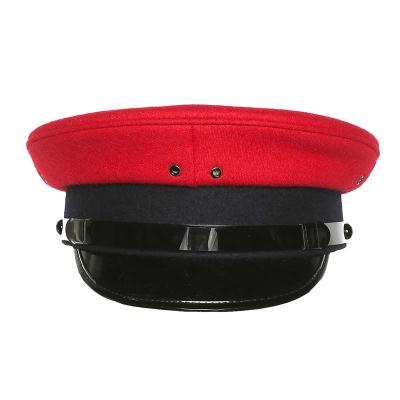 Red military peaked officer cap