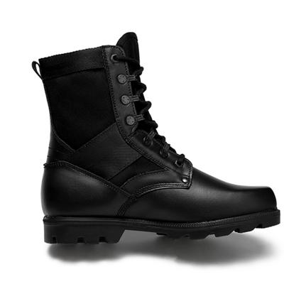 أحذية الجيش التكتيكية الأسود انقسام الجلود القتالية العسكرية المشي لمسافات طويلة